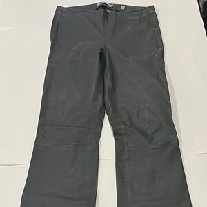 Vince Black Leather Wide‎ Legs Pants - Size S.